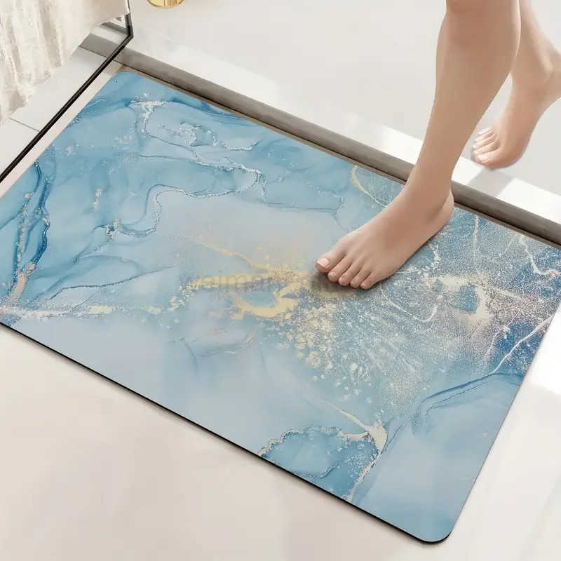 Marble Texture Bathroom Door Mat Living Room Balcony Hallway Non-slip Floormat Bedroom Bedside Foot Mat Kitchen Laundry Room Rug H260316