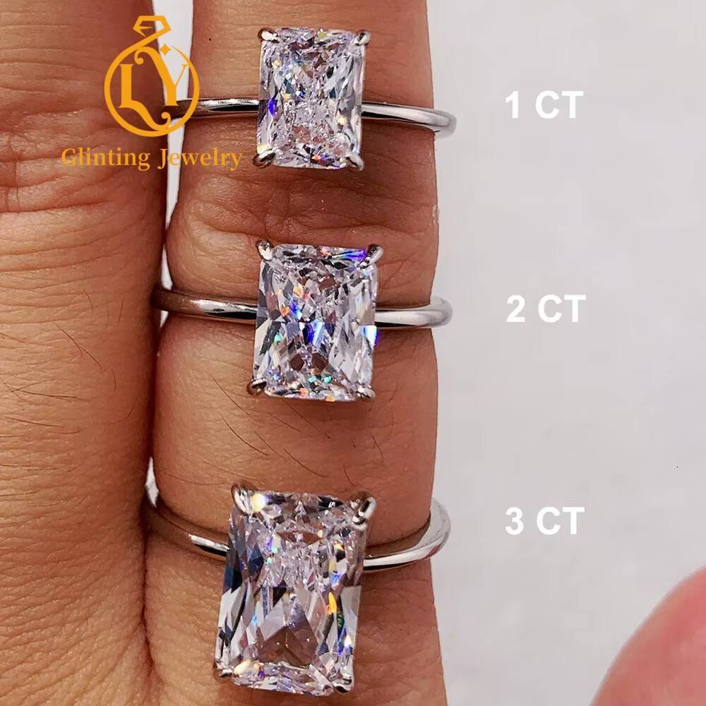 Custom Fine Jewelry 10- 30ct Radiant Brilliant Cut Lab Grown Diamond Ring Real 14K Gold CVD HPHT Diamond Gold Engagement Ring