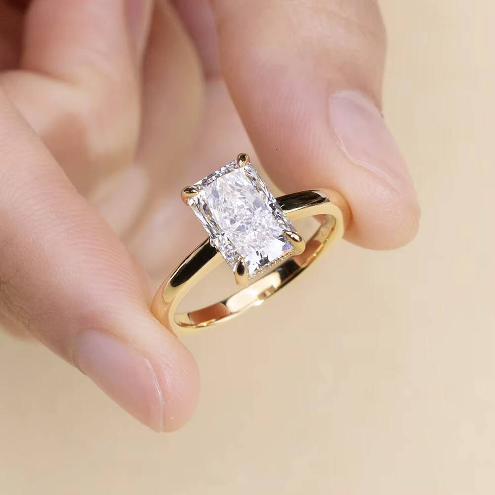 MSR-2052 Fine Jewelry 14K Gold Luxury Engagement Ring IGI Certificate Radiant Cut 3CT D VS1 Lab Grown Diamond Ring