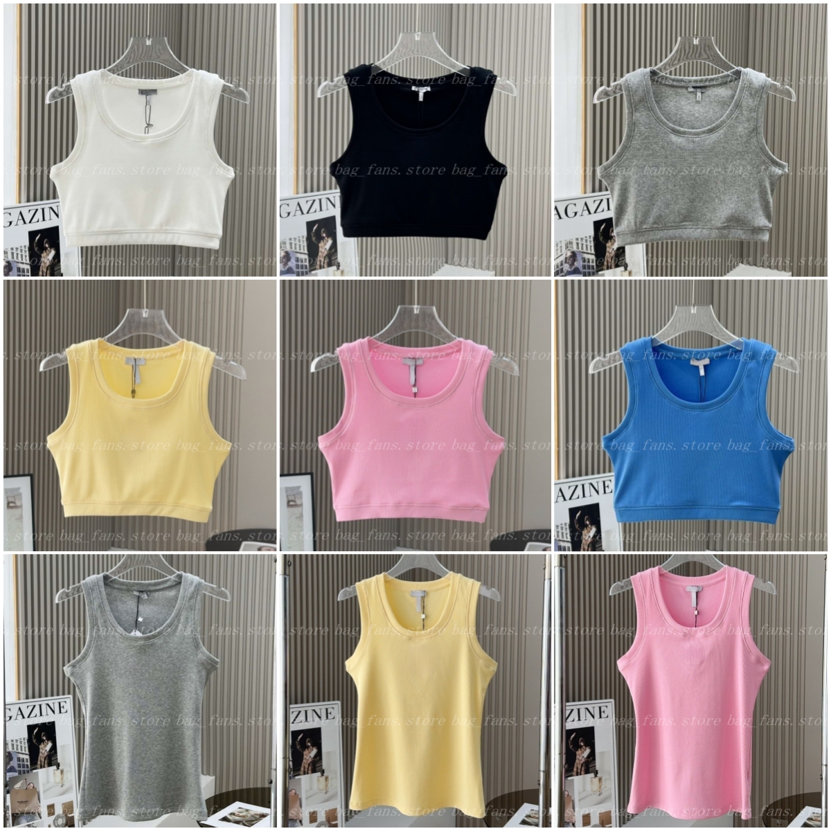 Designer Women's Sleeveless Vest Knitted T-Shirt Fashion Tank Top Sport Vests for Women SML 20966