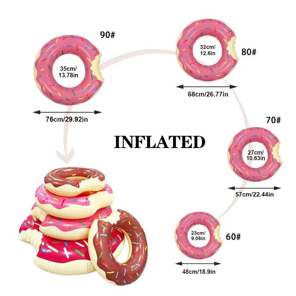 Inflatable Swim Rings Summer Swimming Pool Float Ring Beach Floatie Swim Party Toys for Fun Water Activities 1pc M260316