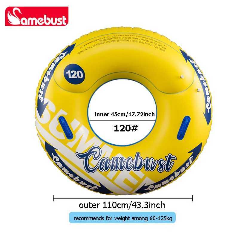 Camebust Double Valves Swim Ring Inflatable Float Tube Water Play Toys for adult kids Blue and Yellow Color 43in M260316