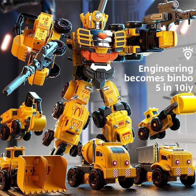 Multifunctional two-in-one cartoon toy car flip deformation reverse car construction car inertia car model boy Y260316