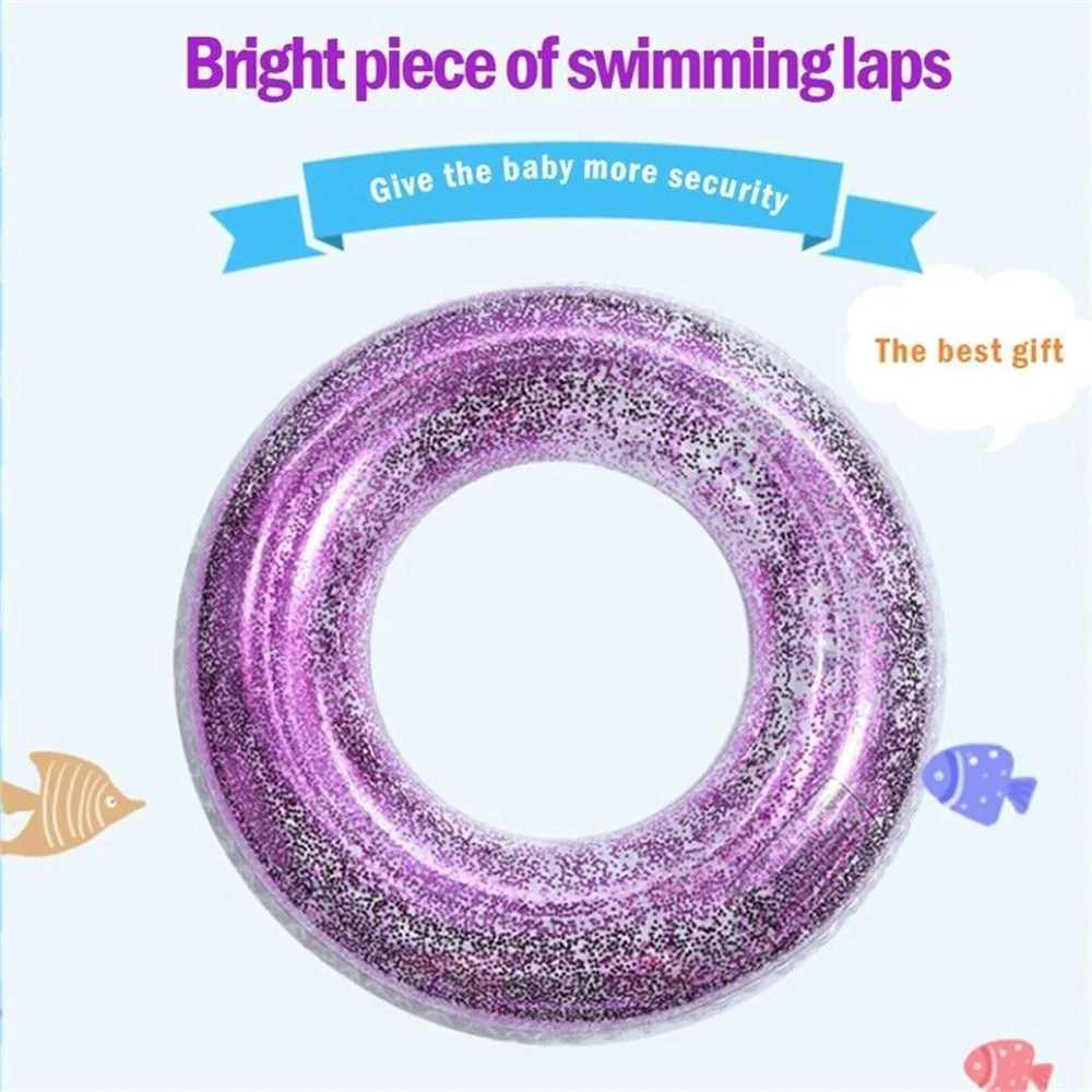 Sequin Inflatable Swim Ring Kids Adult Thickened PVC Inflatable Floating Circle For Outdoor Beach Pool Party 60/70/80/90CM M260316