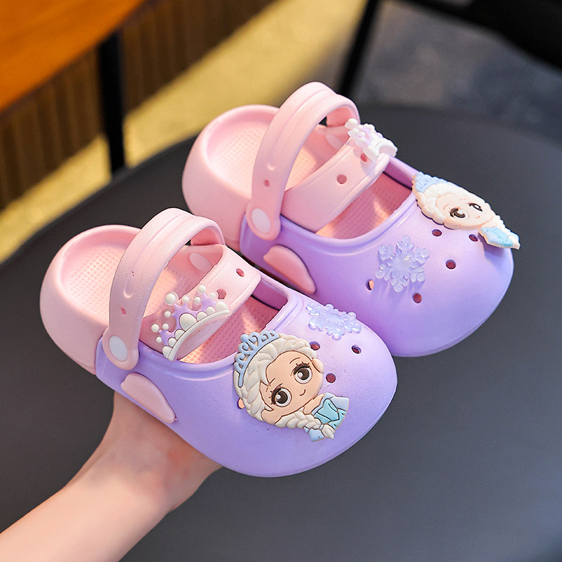 Children's EVA Clogs Cute Snow Decor Non-slip Sole Kids Outdoor Beach Pool Slippers Summer Casual Sandals Breathable Garden Shoes Free shipping