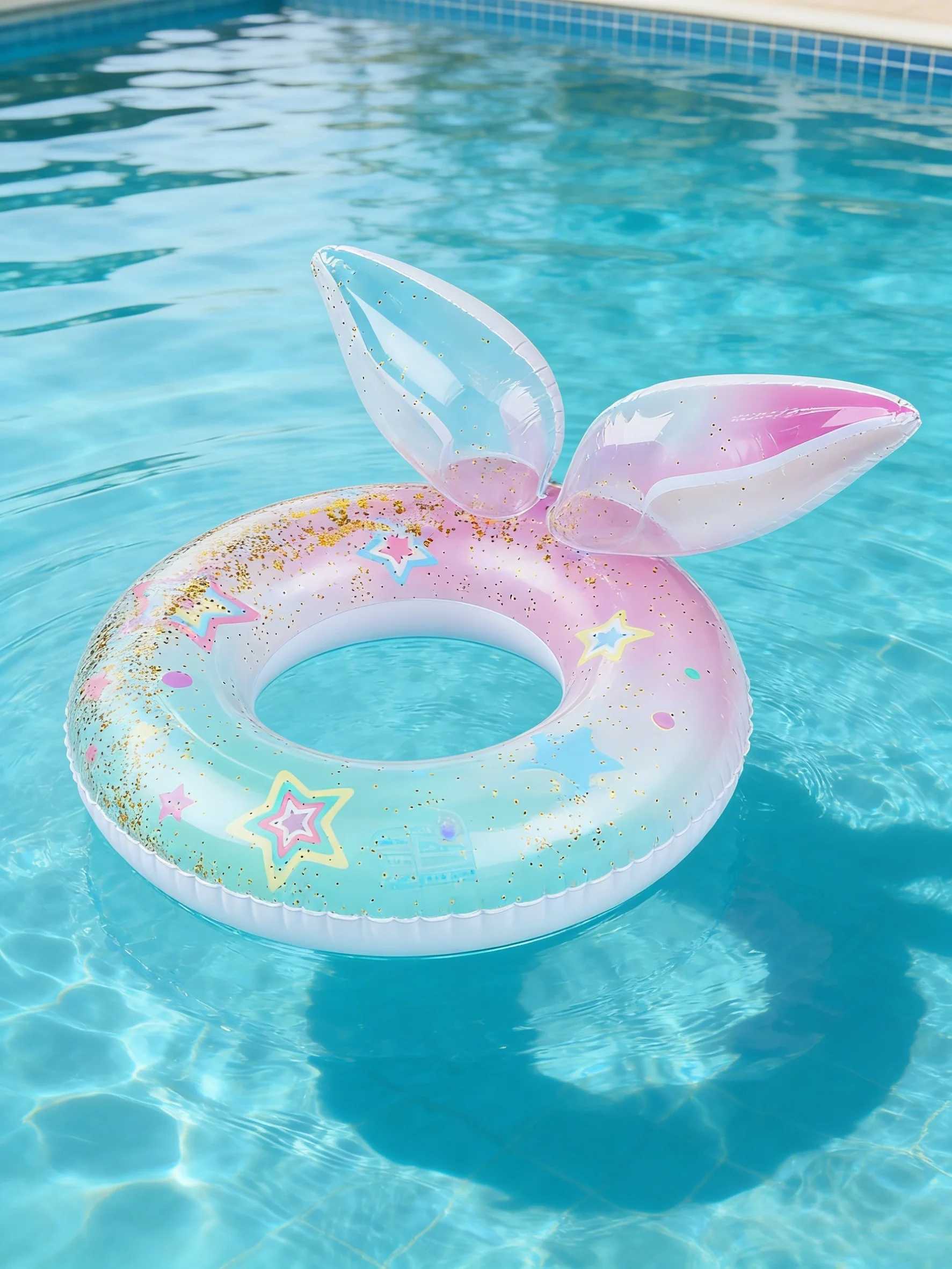 1pc sequined fish tail swimming ring for summer pool elegant and shiny fish tail float ring for pool entertainment activities M260316