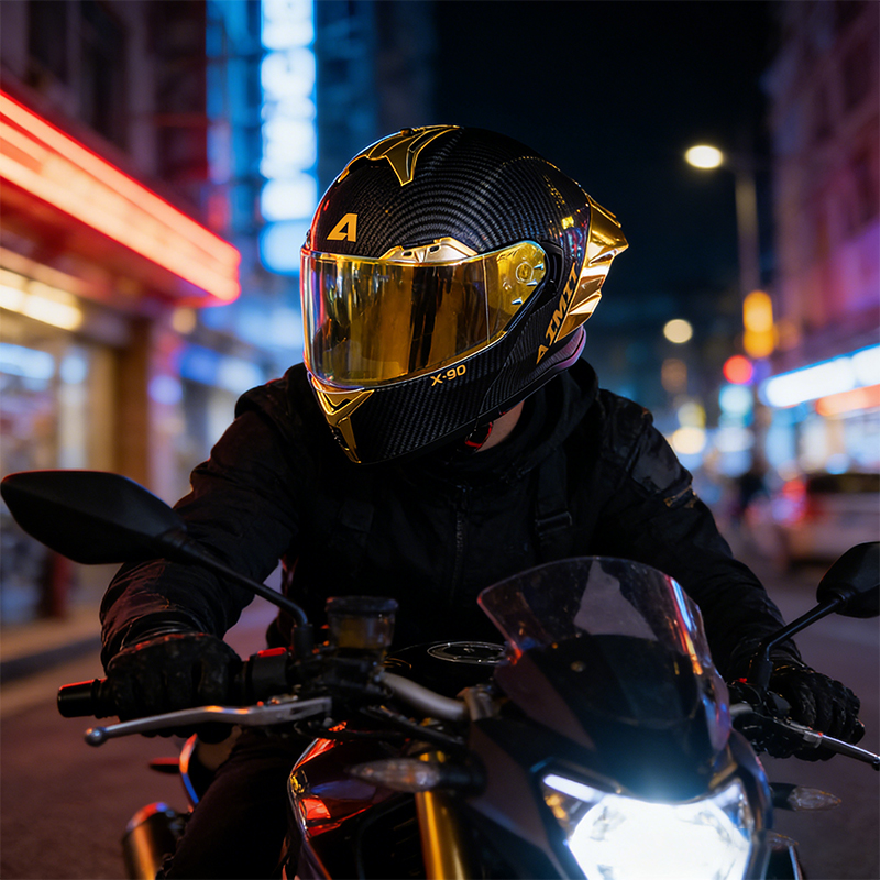 Motorcycle face mask with DOT certification. Double lens design. Motorcycle helmet for both men and women. Breathable and comfortable. Suitable for al