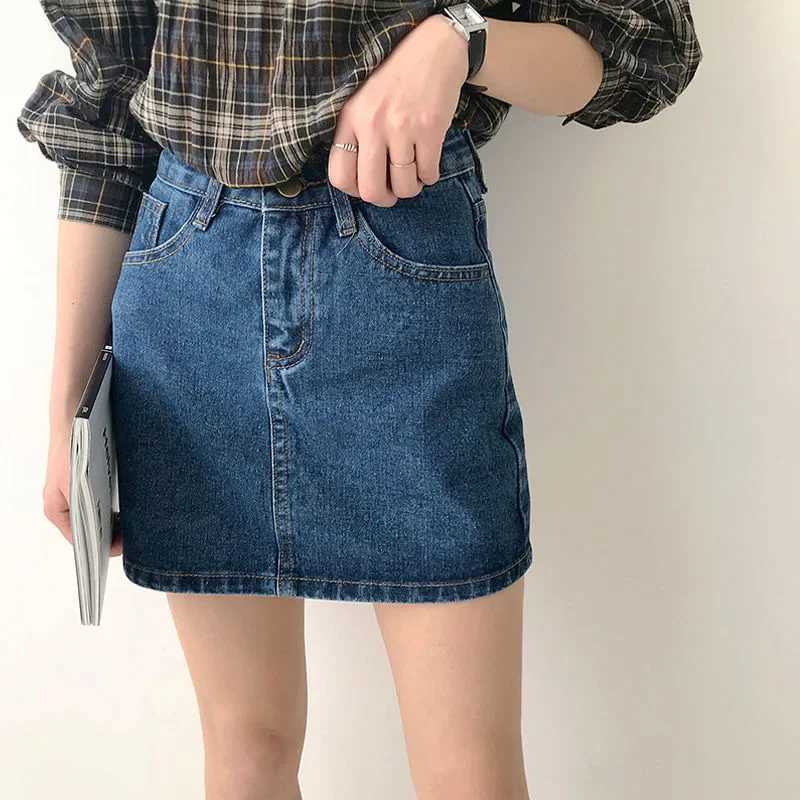 Skirts Women Denim Straight High Waist Casual Sexy s Slim Mini Lovely Basic Vintage Students Ulzzang Chic Streetwear Newest M260316