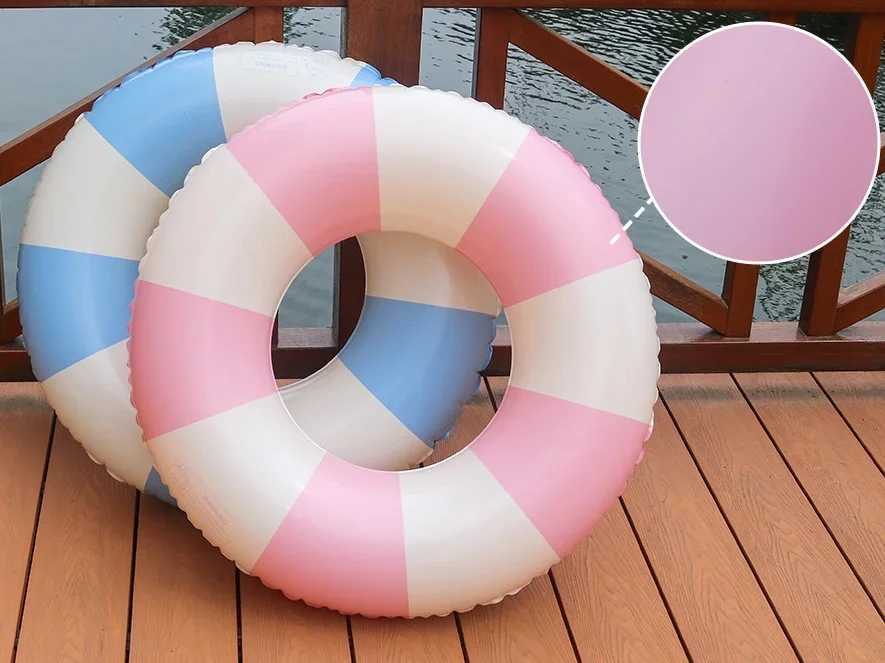 High Quality Summer Pool Float 85cm Striped PVC Inflatable Swim Ring for Adults Kids Water Parties M260316