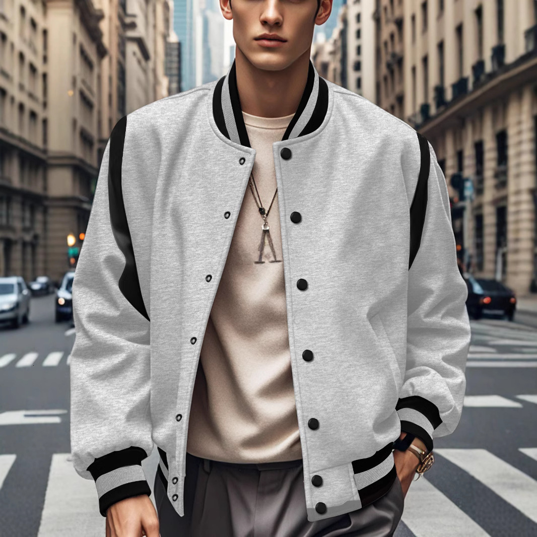 Hotselling Casual Fashion European And American Trendy Fleece Designer Jacket Cardigan With Buttoned Baseball Jacket