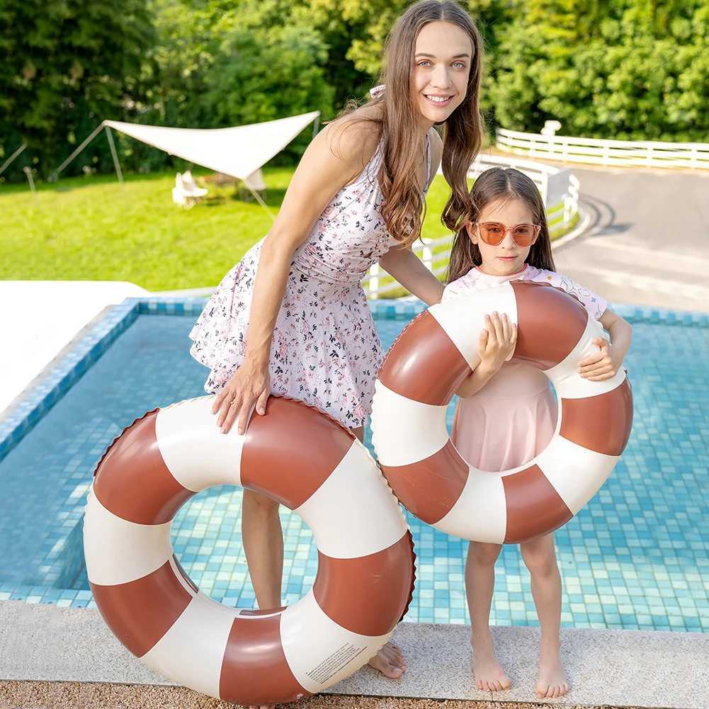 Classic Striped Swimming Circle Pool Floaties Swim Tubes Rings Beach Swimming Party for Kids Youth Adults M260316