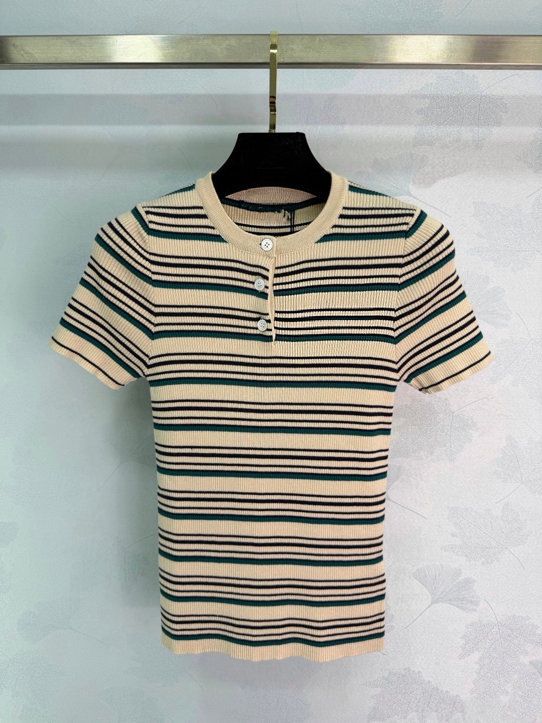 Milan Runway Women's Knits 2026 New Spring Summer O Neck Fashion Designer Tees Brand Same Style Tops 0316-1