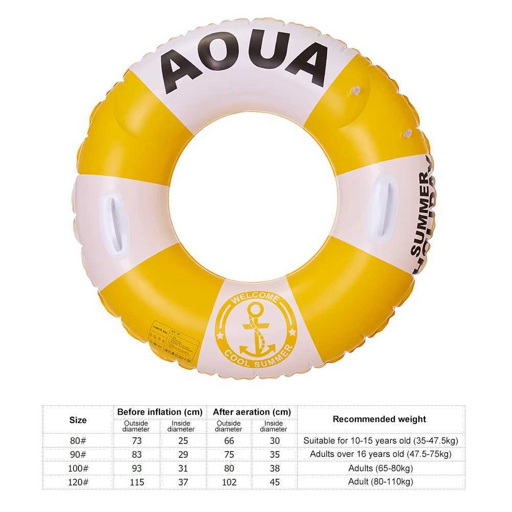 Classic Striped Pool Floaties with Handles Swim Ring Swim Tubes Rings Beach Swimming Party Toys for Kids and Adults M260316