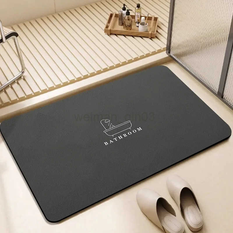 Simple bathroom absorbent floor mat Soft diatom mud Non-slip quick-drying toilet floor mat Toilet mat Toilet carpet H260316