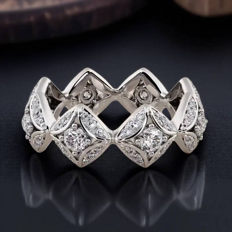 Unique White Zircon Geometric Rings For Women Silver Color Pormise Engagement Wedding Bands Bridal Jewelry Mothers Day Gifts