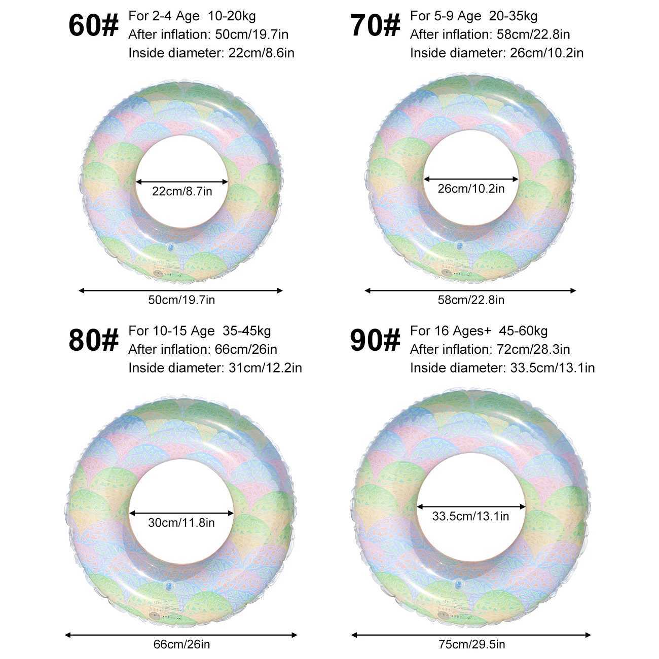 1 Pc Womens Inflatable Swim Ring Pool Float Ring Swim Tube Summer Beach Water Sports Swimming Float M260316