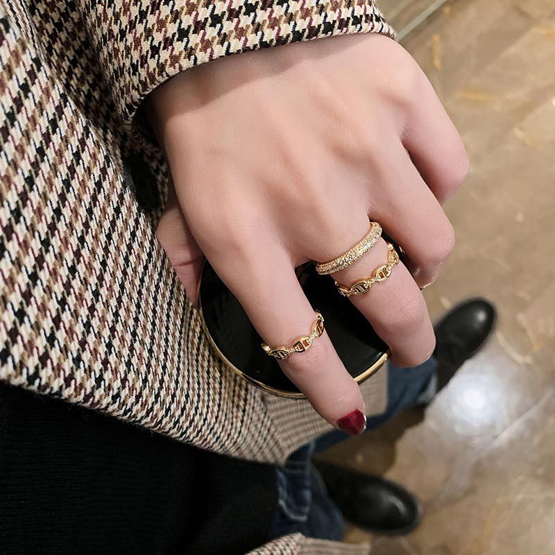 Designer Full-Diamond Index Finger Ring Trendy Women's Affordable Luxury Ring | Minimalist, Versatile Hand Jewelry