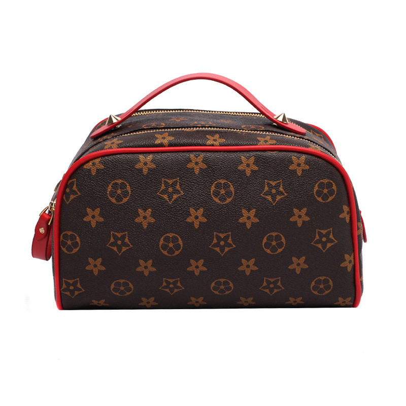 Large Capacity Makeup Bag, Letter Print Storage Pouch, Portable Waterproof Travel Handheld Toiletry Bag, Retro Minimalist Luxury Storage Bag Mother an