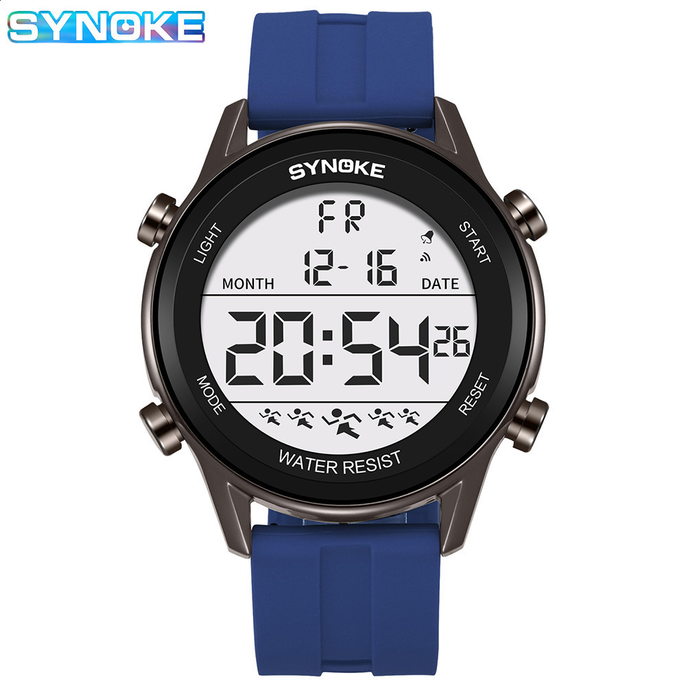 Fashion Watches Men Orange Casual Digital Watches Sports Led Clock Male Automatic Date Watch 1145 Men's Wristwatch Waterproof Y19052103