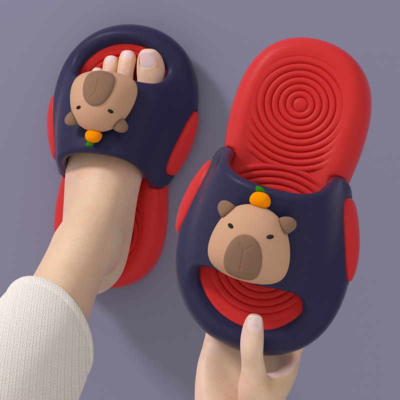 Cute Cartoon Capybara Slippers Kids Soft EVA Non-slip Summer Beach House Shoes Indoor Outdoor for Men Women