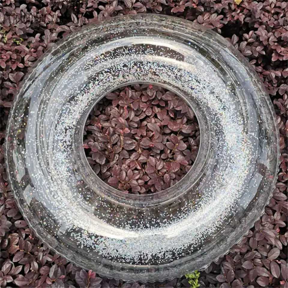 Adult Children Glitter Inflatable Transparent Pool Toys Swimming Ring Swimming Pool Safety Float Circle M260316