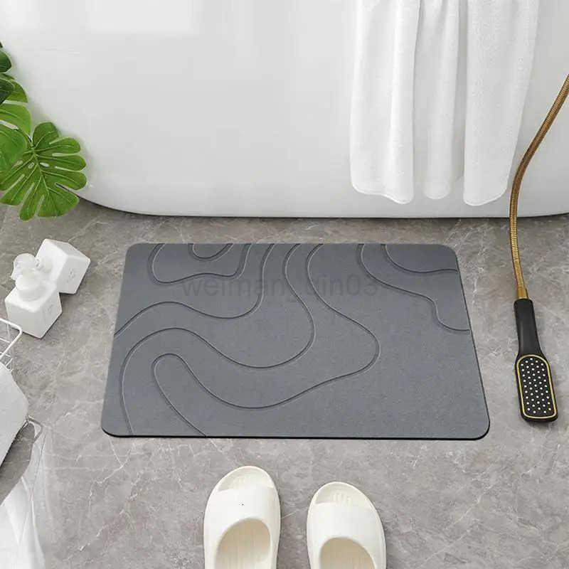 Shower Entrance Doormat Absorbent Stone Bath Mat Diatomite Stone Bath Pad Non-slip Bathroom Rug Quick Drying Bath tub Floor Mats H260316