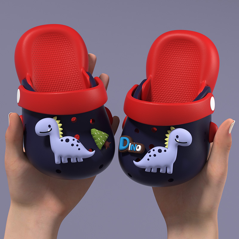 Kids Dinosaur Clogs Cute Dino Decor Lightweight Waterproof Non-slip EVA Boys Girls Summer Beach Pool Shoes Breathable Casual Home Birthday Gift