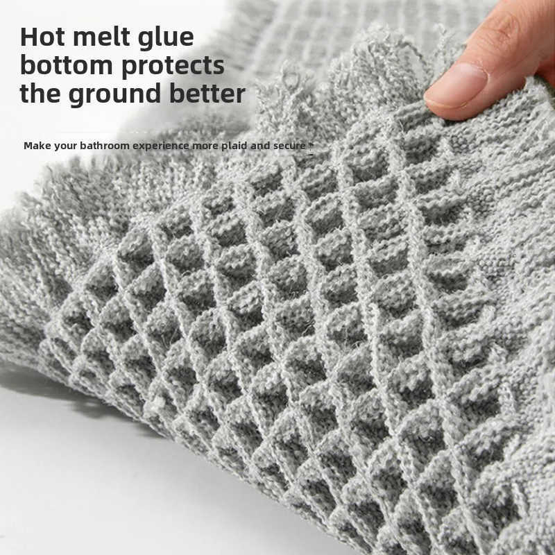 1PC Waffle Solid Color Bath Mat Washable Bathroom Rugs Anti-Slip Super Absorbent Soft Shower Mat for BathroomTub and Shower H260316