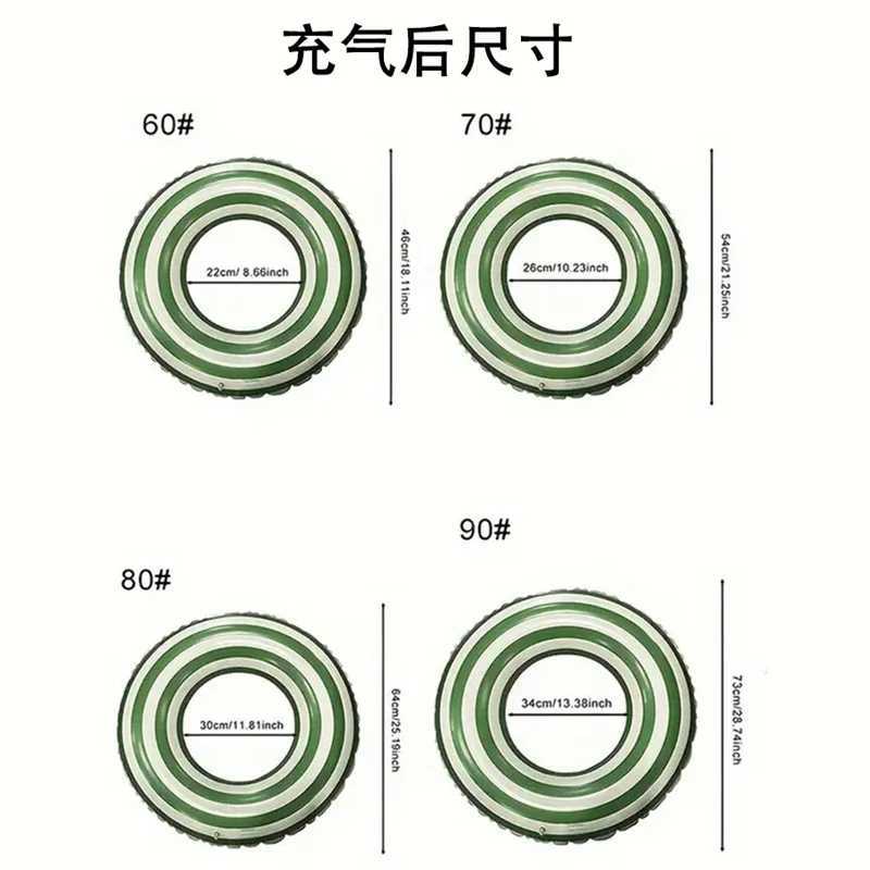 New Thickened Swimming Ring Olive Inflatable Baby Underarm Ring Striped Life Buoy Ring Danish Retro Pool Accessories swim ring M260316