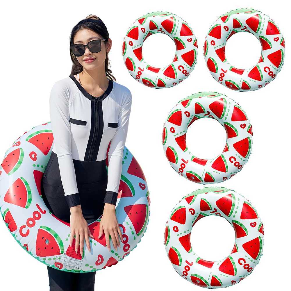 2Pcs Watermelon Pattern Inflatable Swim Ring Pool Floating Rings Leakproof Swimming Rings Floaties Swim Float Tube Pool Accessor M260316