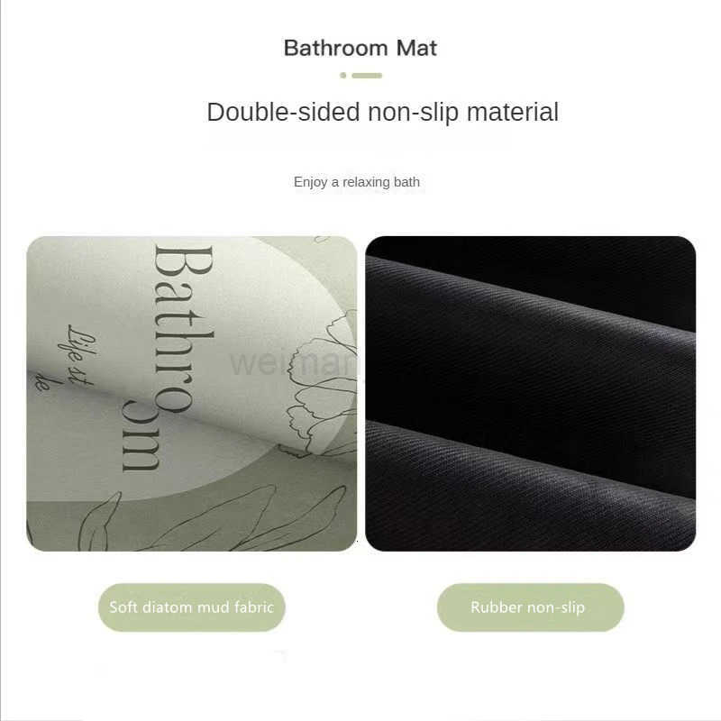Super Absorbent Bathroom Mat Non-Slip Diatom Mud Toilet Pad Quick-Drying Floor Mat Bath Mat H260316