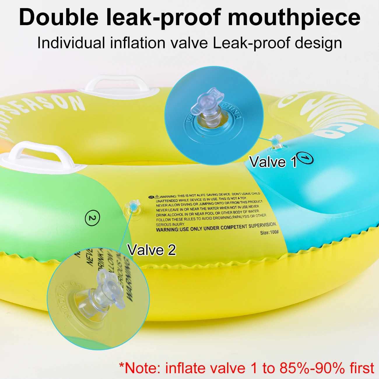 1PC Vibrant Color Thickened Inflatable Swim Ring Adult Underarm Swimming Ring for Summer M260316