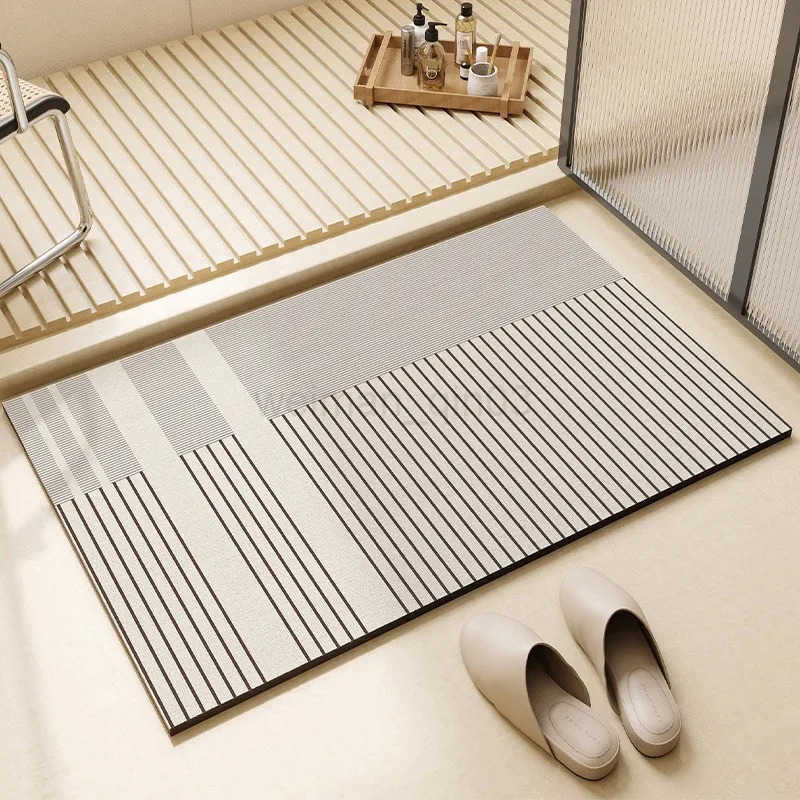 VIKAMA modern minimalist style bathroom floor mat anti slip and absorbent carpet bathroom entrance door mat H260316