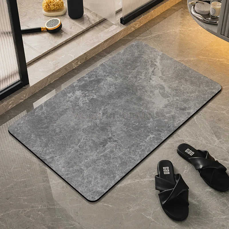 Imitation marble light luxury simple diatom mud floor mat bathroom toilet door water absorption non-slip foot mat entry door mat H260316