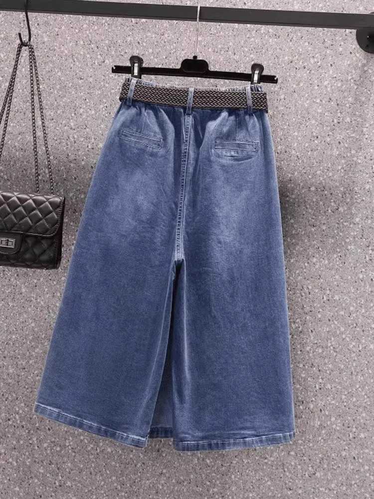 High Waist Loose Wide Leg Jeans Skirt Mid-Length A-Line Skirt for Women Summer New Sle Commute Pure Color f Body Skirt M260316