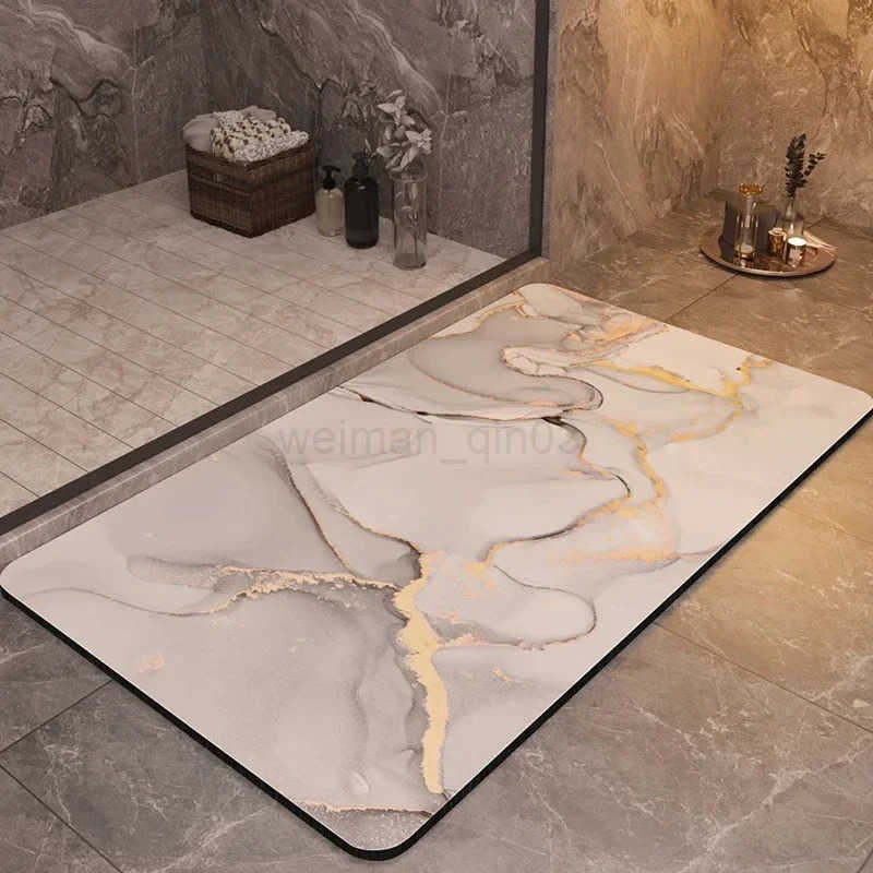 Luxury Bathroom Mats Anti Slip Shower Bath Mat Super Absorbent Quick Dry Foot Floor Mat Toilet Rug Doormat Carpet Washable Decor H260316