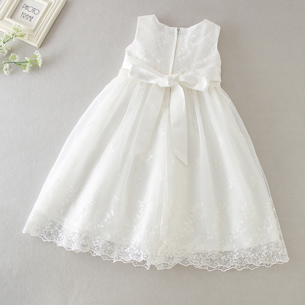 Embroidered Prom Baby Girl Baptism Dress Christening with Bonnet Lace Dresses 251111