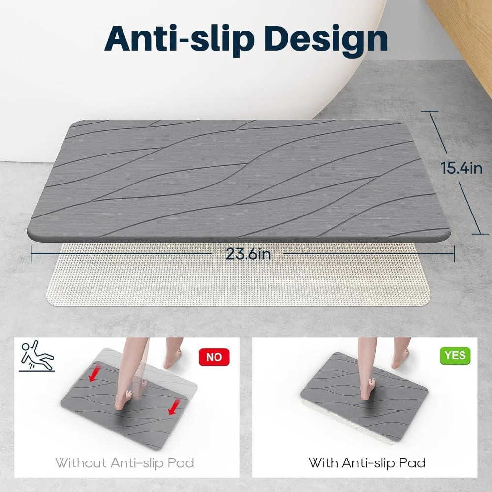Quick Drying Stone Bath Mat Diatomaceous Bathroom Mats Non Slip Stone Quick Dry Diatomaceous Earth Bath Mat Super Absorbent D H260316