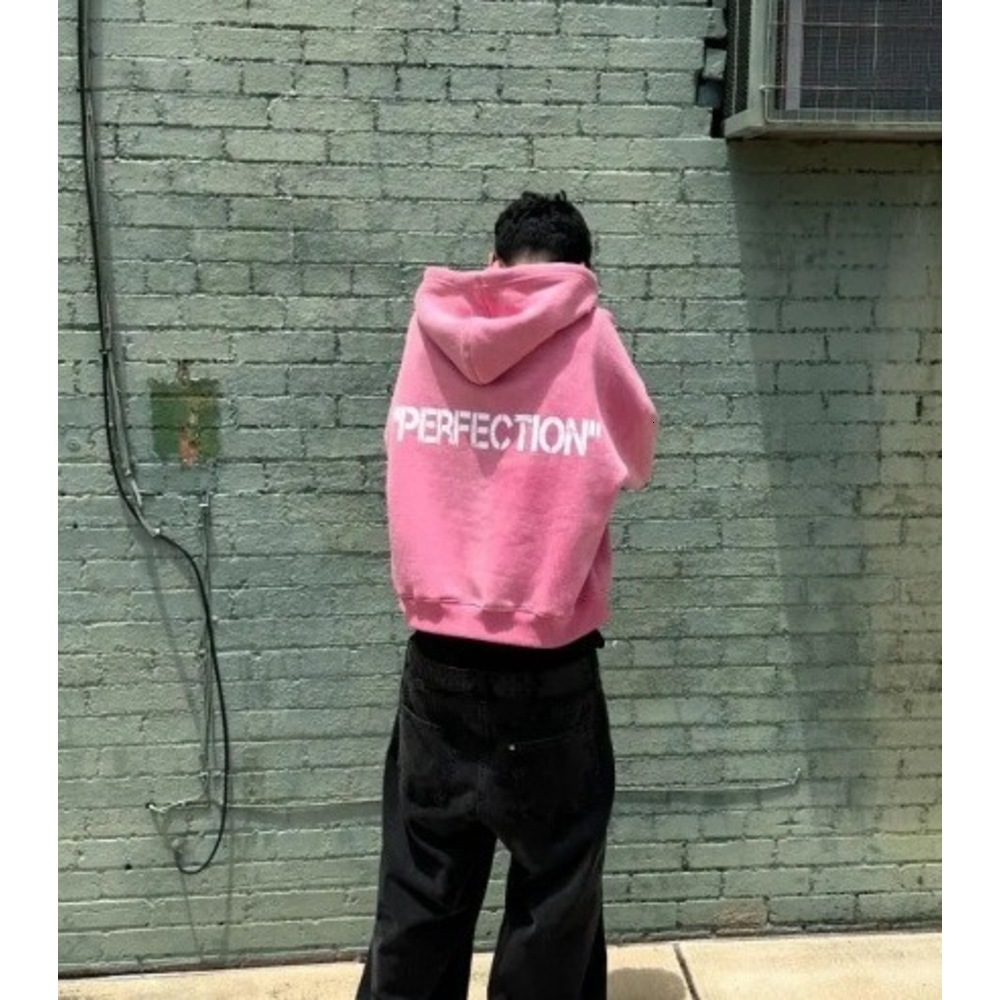 Men's Hoodies Sweatshirts Pink grunge sweatshirt zip up hoodie Letter printing hoodies goth tops New streetwear clothes Daily Outfit Men's C