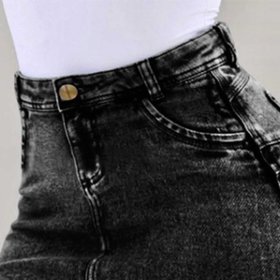 PYL Summer Womens Jean Skirts HIgh Waist Short Denim Bodycon Skirt Frayed Raw Hem Holiday Slim Fit Skirts Dresses M260316