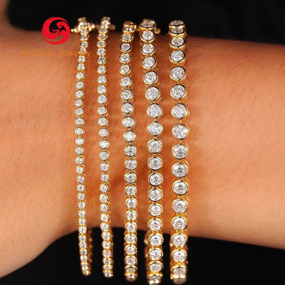 Custom GRA Certified Luxury 2MM 3MM 4MM 5MM 925 Silver Vvs Moissanite Tennis Chain Necklaces for Women