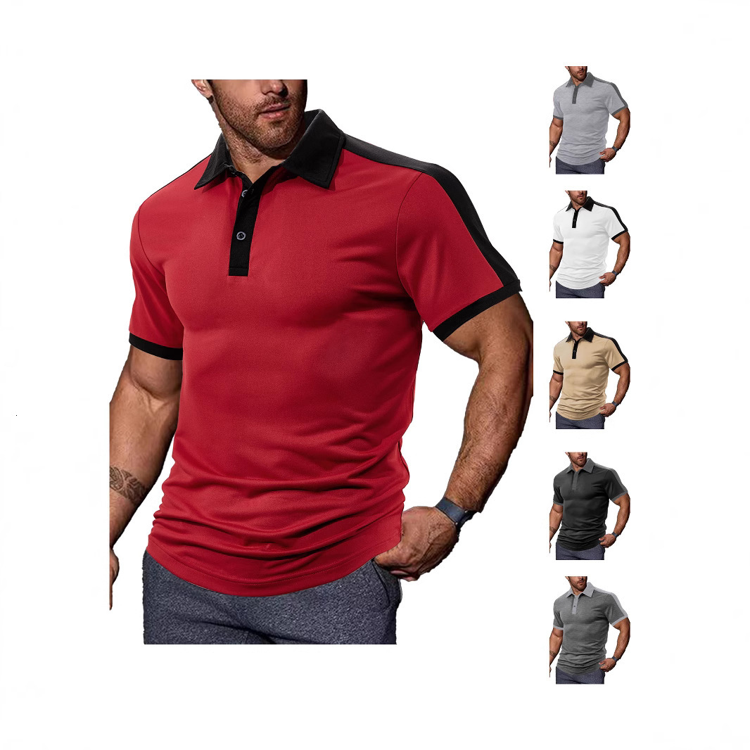 European And American Summer Casual Designer Hoodie Loose Colorblock Pearl Cotton Small Twill Polo Men's Designer T-shirt Short Sleeve Collar Polo Shirt