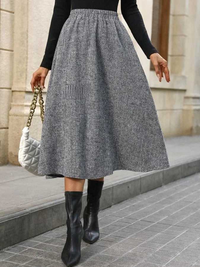 Ladies Elegant Elastic Waist Skirt M260316