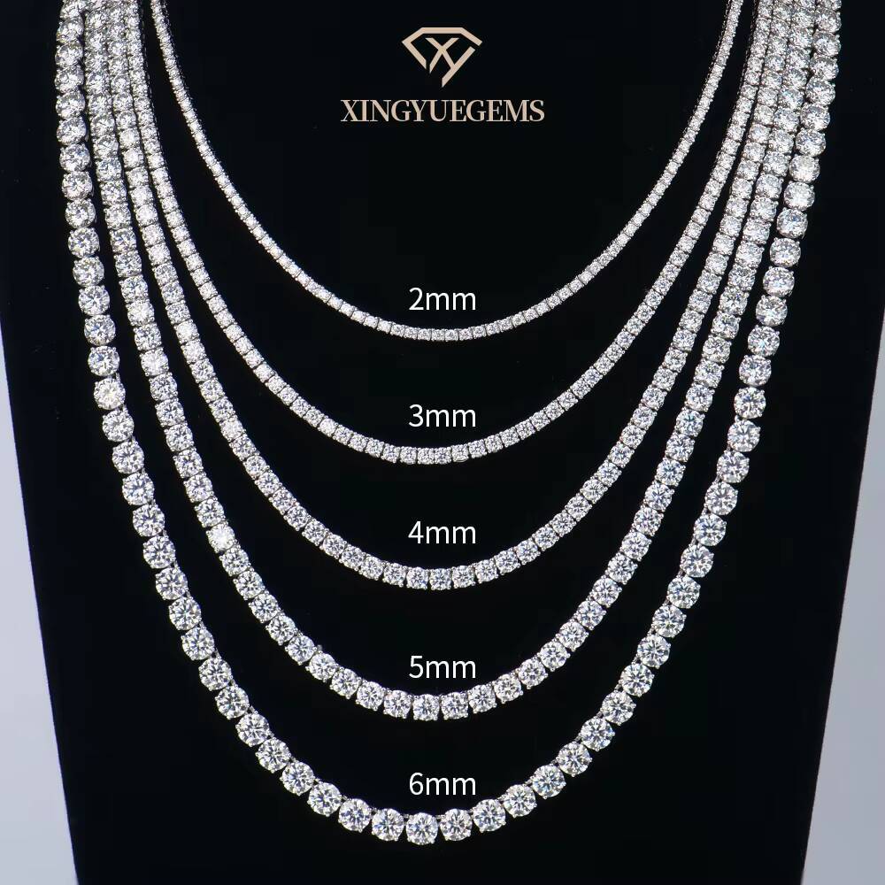 Ready to Ship Fashion 925 Silver Iced Moissanite Tennis Necklace and Bracelet 2mm-65mm Sizes Available