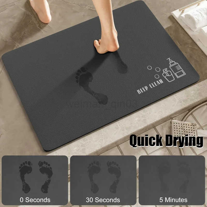 VIKAMA deep gray minimalist style bathroom floor mat bathroom absorbent anti slip foot mat bathroom entrance high-end carpet H260316