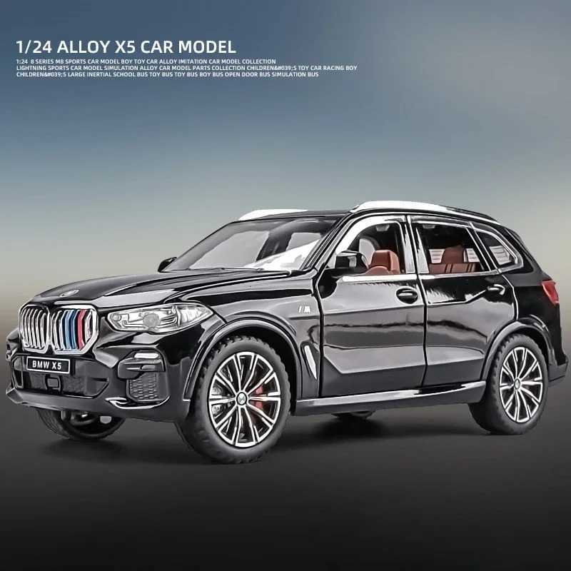 124 BMW X5 SUV Alloy Car Diecasts Toy Vehicles Car Model Sound and light Pull back Car Toys For Kids Gifts Y260316