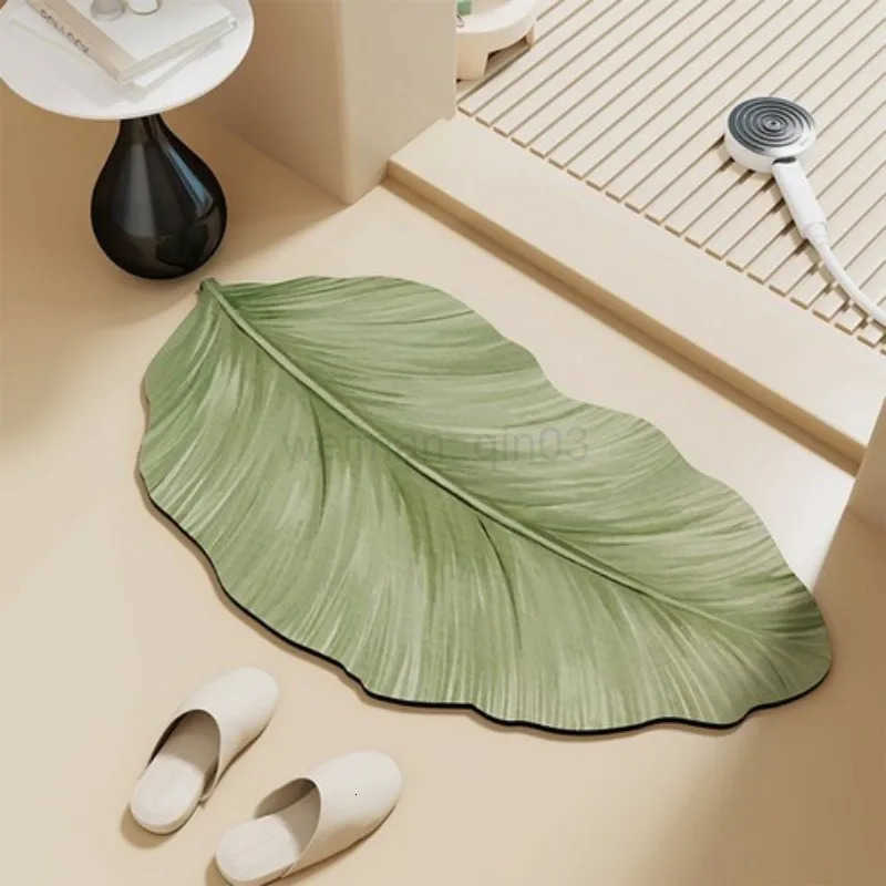 VIKAMA Ins Fresh Green Anti Slip Water Absorbing Quick Drying Bath Mat Shower Room Bath Rug Bathroom Carpet Home Decoration H260316