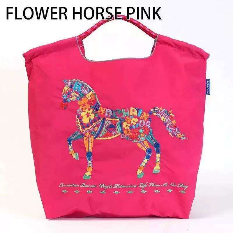 Luxury Shoulder Bags Totes Hobo New Japanese Style Fashion All Match Colorful Floral Horse Embroidery Letter Pattern Simple Casual Shoulder Bag For Wo