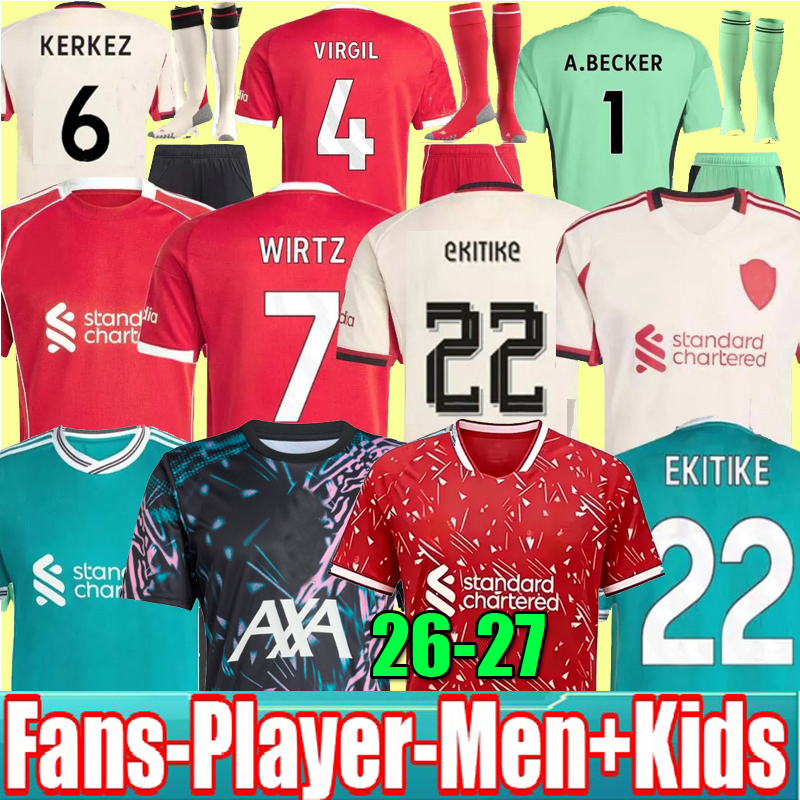 S-4XL 25 26 27 ISAK Soccer Jerseys 2025 2026 SZOBOSZLAI ABECKER FRIMPONG Wirtz Kerkez Grunge Pre Match football shirt Men Kids kit uniforms SALAH GAKPO ALLISTER