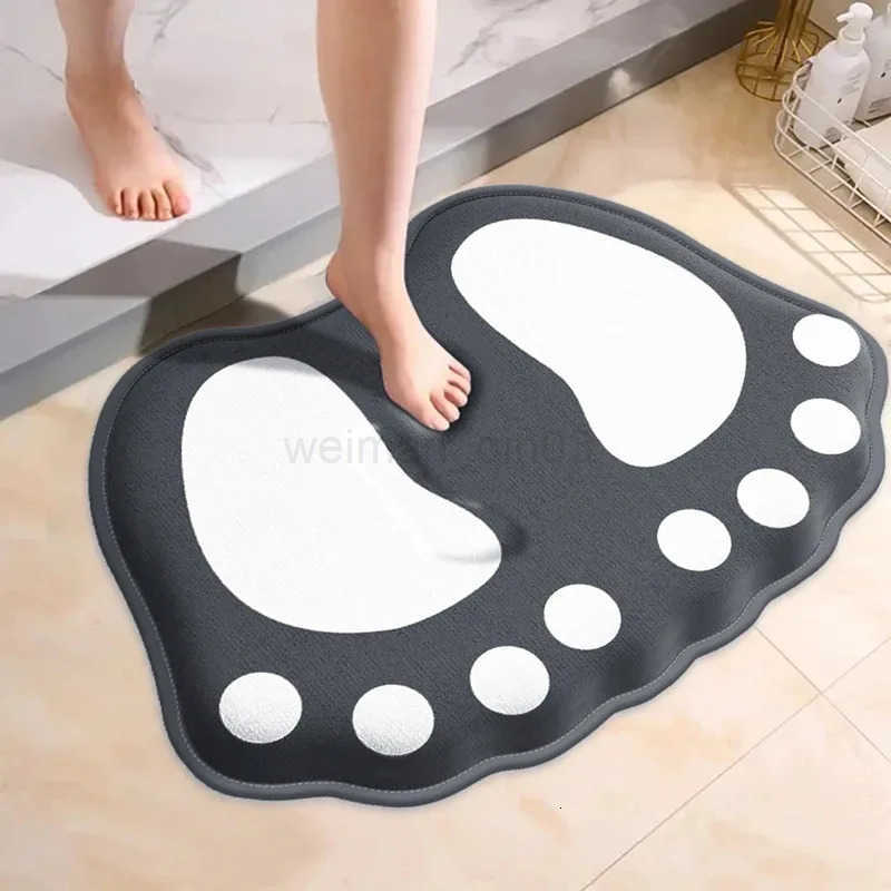 Cartoon flannel bathroom special-shaped absorbent cushion furry shower room non-slip floor mat thick toilet mat entrance mat H260316
